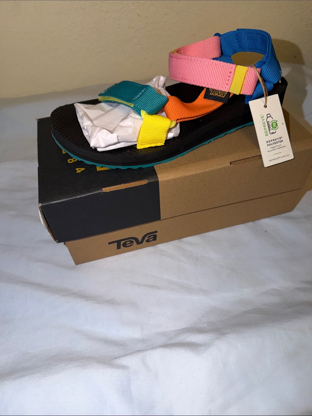 Teva Multicolor Strappy Sport Sandals - Blue, Pink, Yellow, Orange, Teal